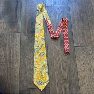 Tommy Hilfiger Vintage Yellow Paisley Silk Tie